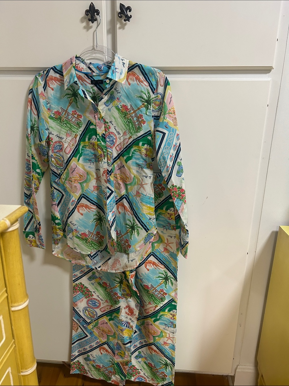 Talbots Multicolor Tropical Print Set XS